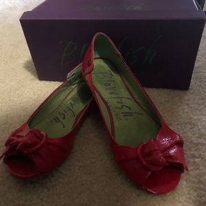 Red blowfish flats worn once